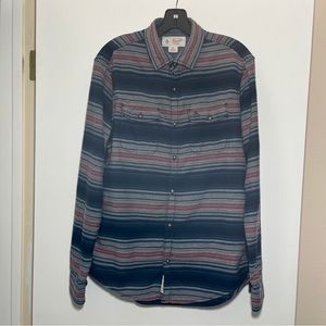 Penguin by Munsingwear Men’s Heritage SlimFit Flannel RedBlue Plaid Shirt Medium